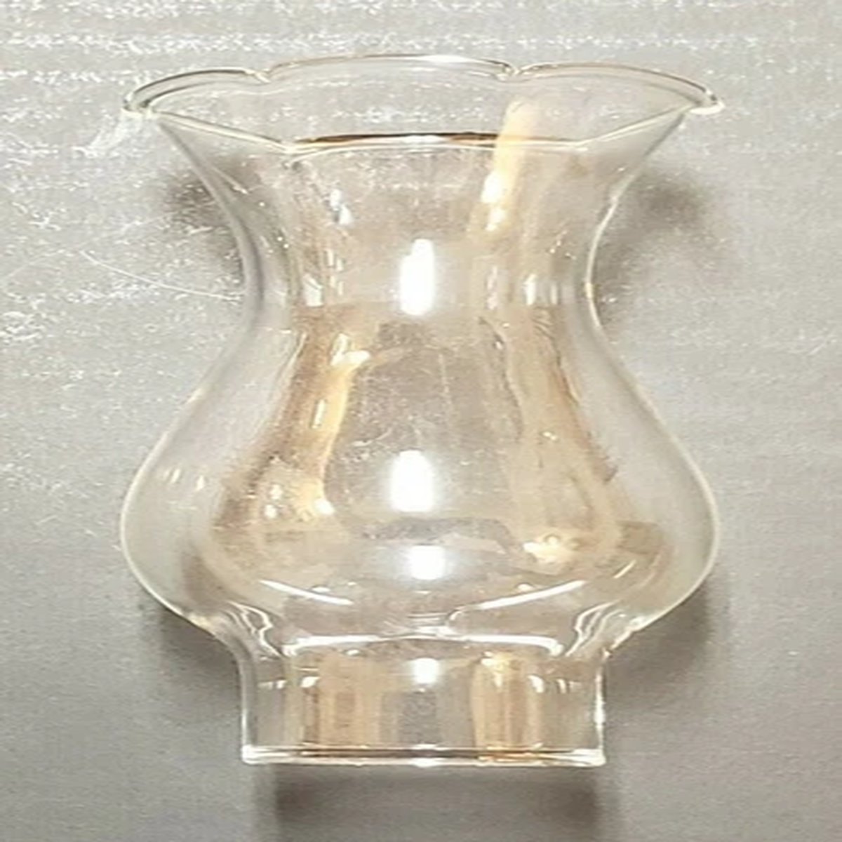 1 1/4" FITTER X 4 1/2"H CRIMP TOP MINIATURE CLEAR GLASS OIL LAMP CHIMNEY 66116J