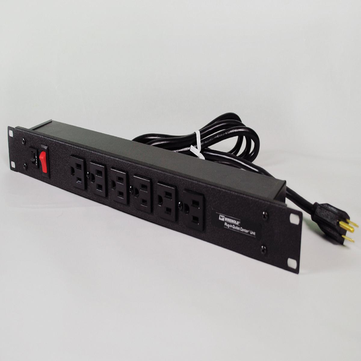 Rack Mount 120V/15A/6 front O/L /lighted switch/15' cord