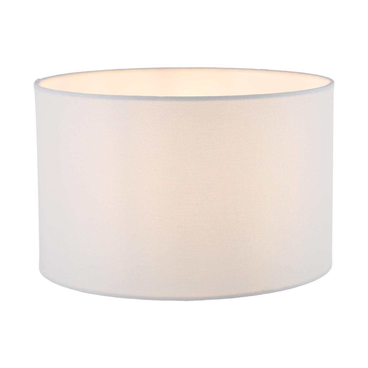Dar Pyramid White Linen Drum Shade 30cm