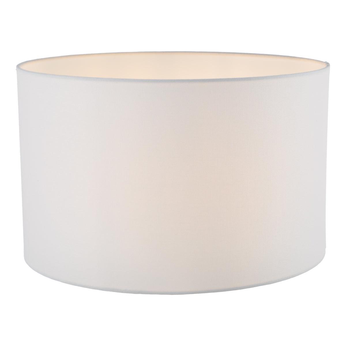 Dar Pyramid White Linen Drum Shade 40cm