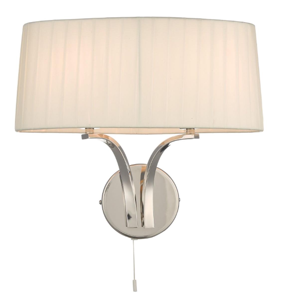50816 satin Nickel Ivory Shade Wall Light