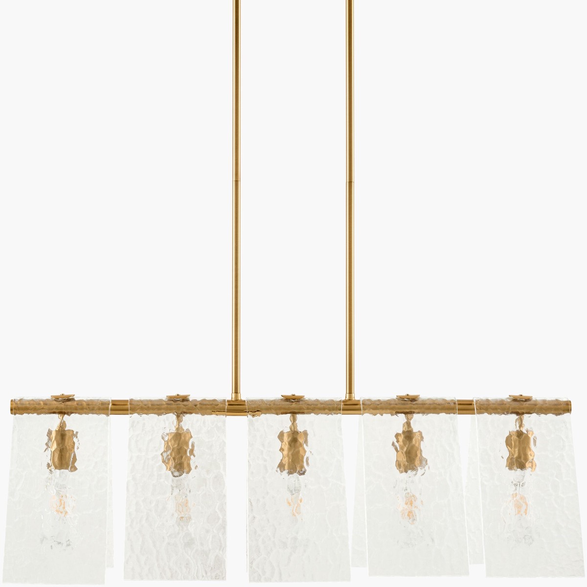 Mustard Modern Chandelier with glass details for dining or living rooms
