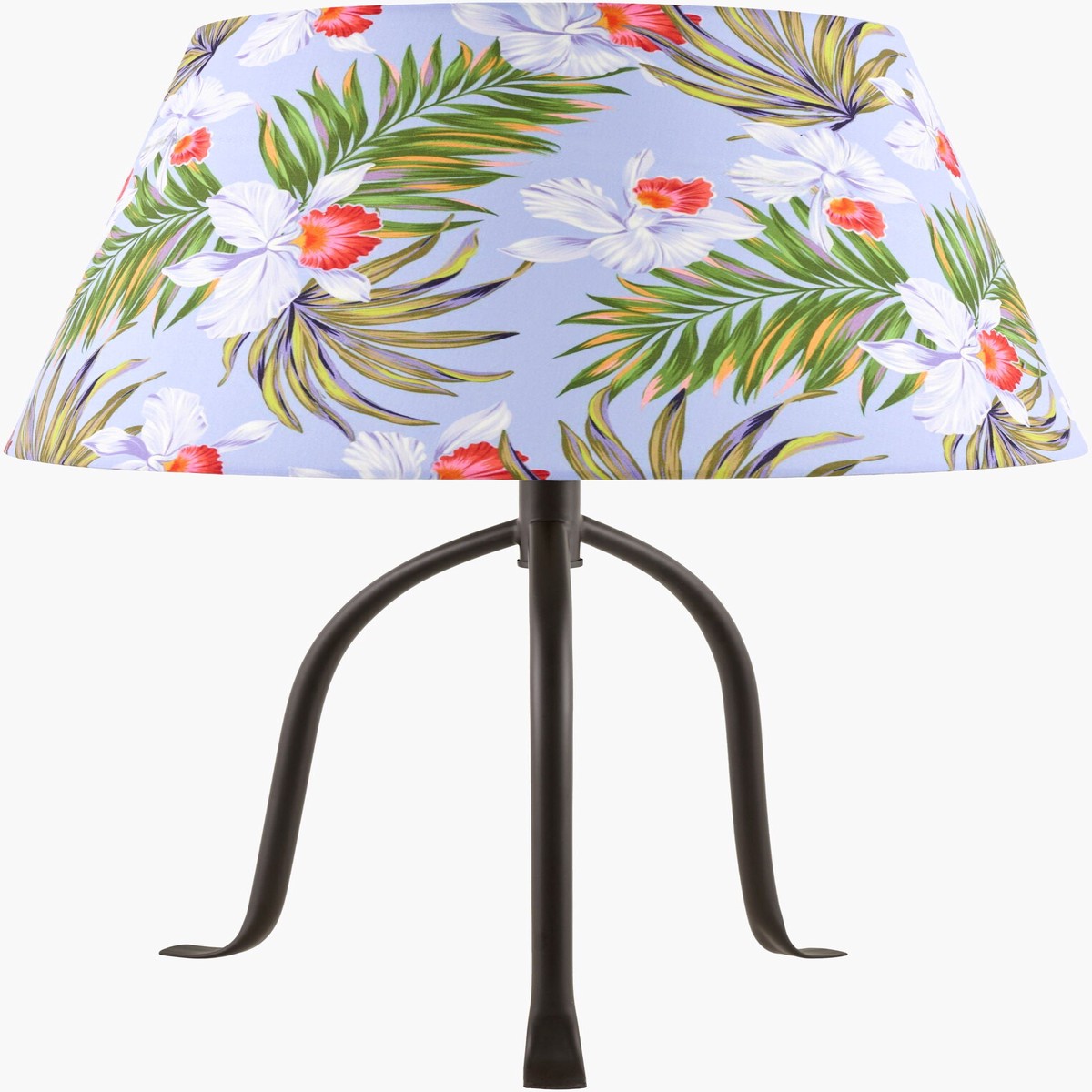 Natural Blue Traditional Table Lamp with linen details for bedside or console tables
