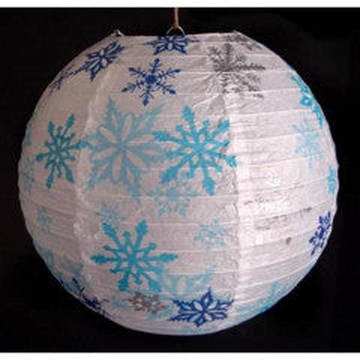 Paper Lantern 14in Regular Rib Pattern Snowflakes