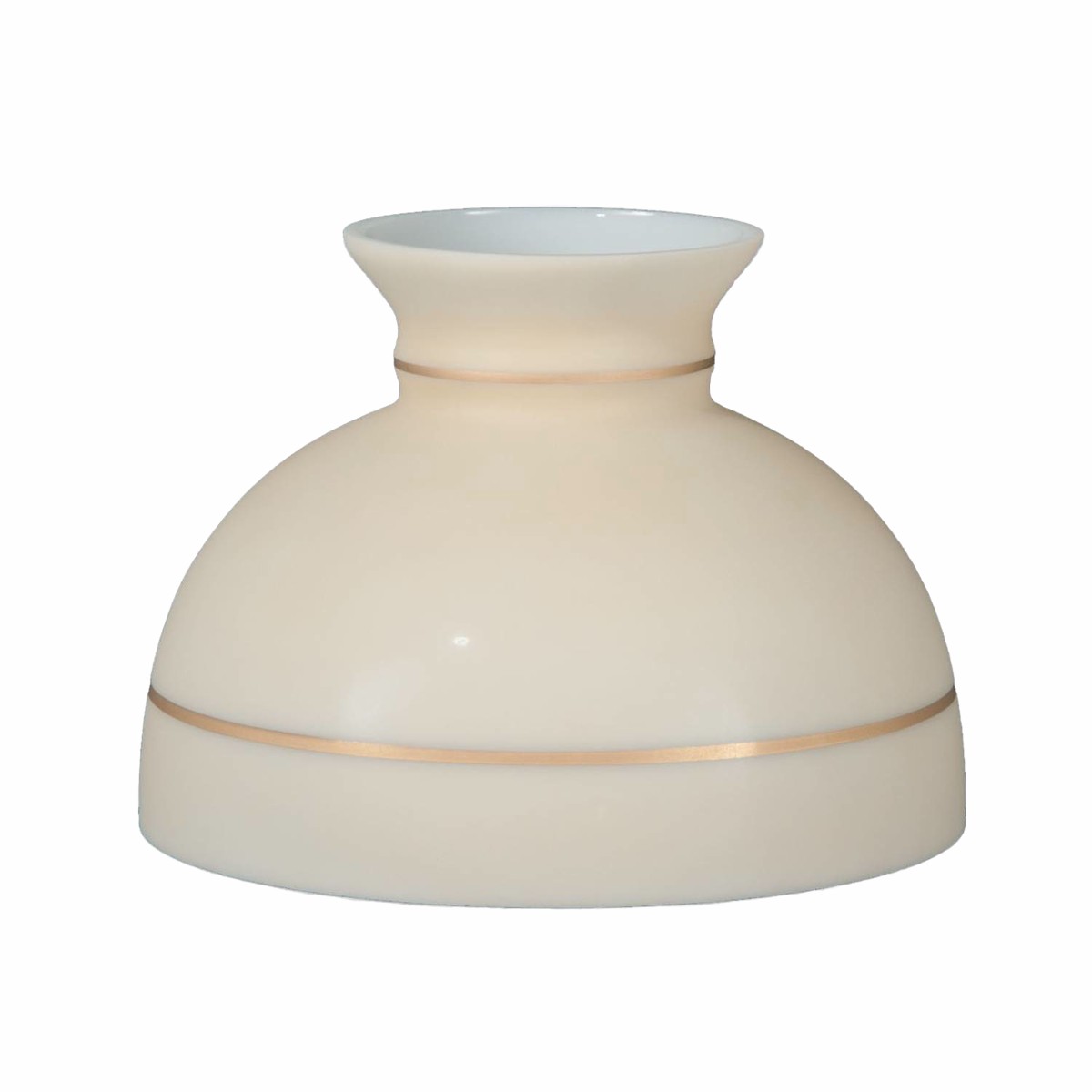 10 Tan with Gold Bands Oil Lamp Shade